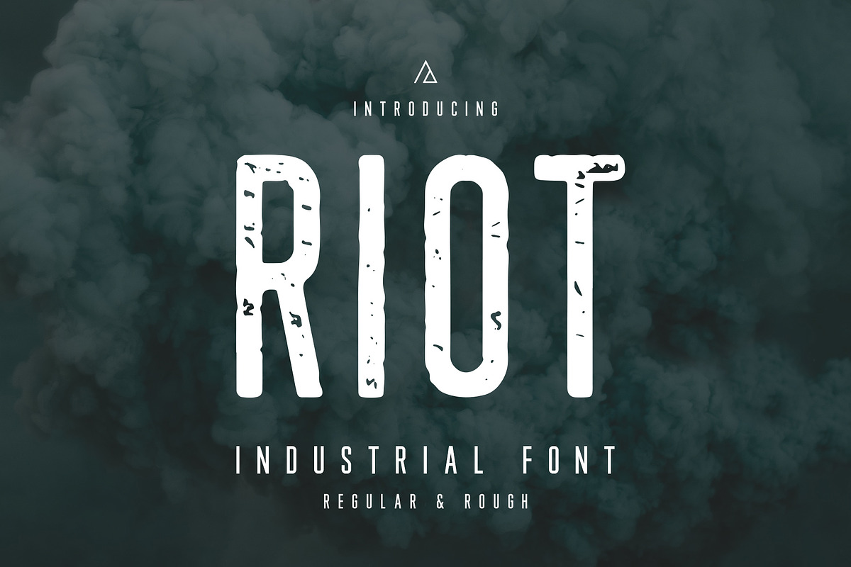 Riot - Industrial Font, a Font by Aurora Graphics (Photo 1 of 5)