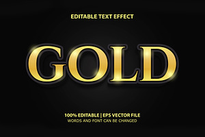 6 Text Effect Gold Bundle Eps