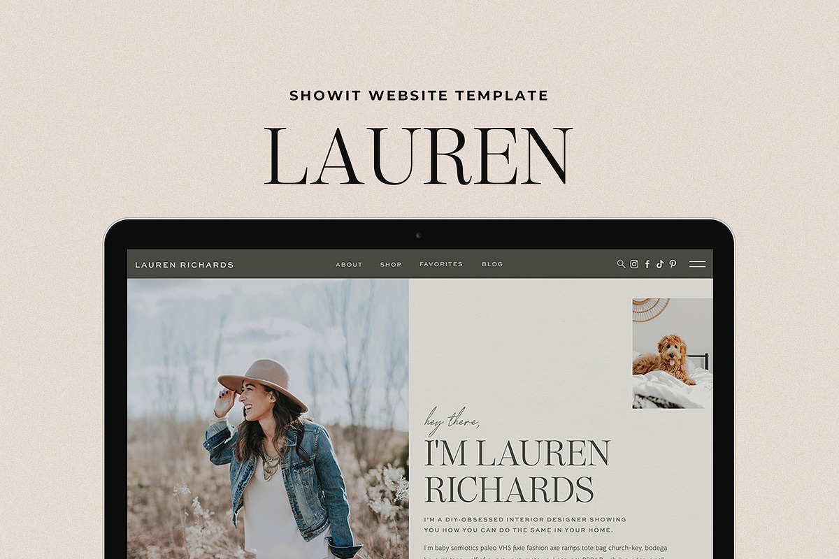 Lauren Showit Website Template, a Templates & Theme by Amanda Scott Design Co. (Photo 1 of 8)