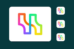 Colorful N Letter Mark Logo