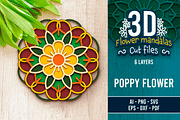 3D Poppy Flower Mandala - SVG Cut Fi, an Object Graphic by Arshad Ali (Thumbnail 1 of 8)