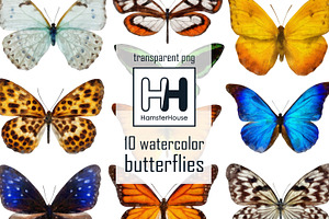 Watercolor Butterflies, 10 Png 2