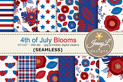 4th of July SEAMLESS Digital Papers, a Pattern Graphic by JennyL Designs (Thumbnail 1 of 4)