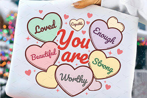 Retro Valentine, You Are Enough PNG, an Illustration by Libby Wishes