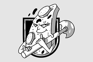 Pizza Badge!, a Food Illustration by pedrors
