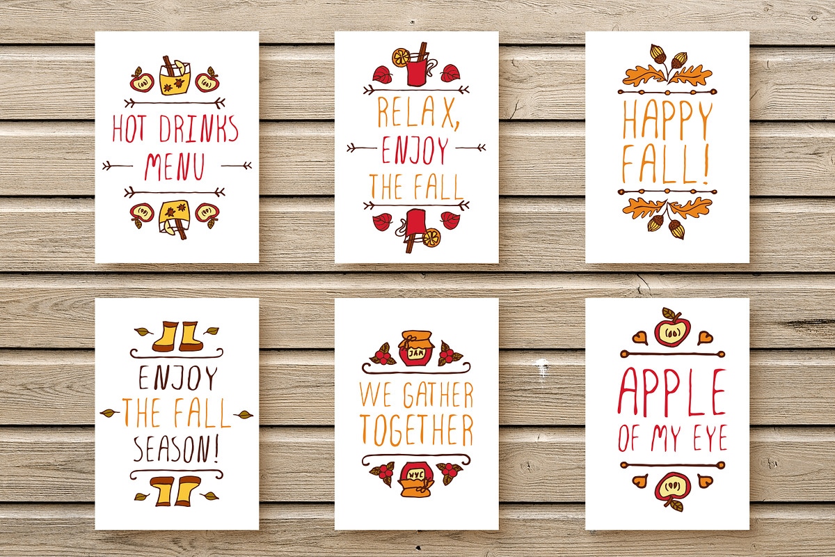 6 autumn cards, a Decorative Illustration by AV Design (Photo 1 of 3)