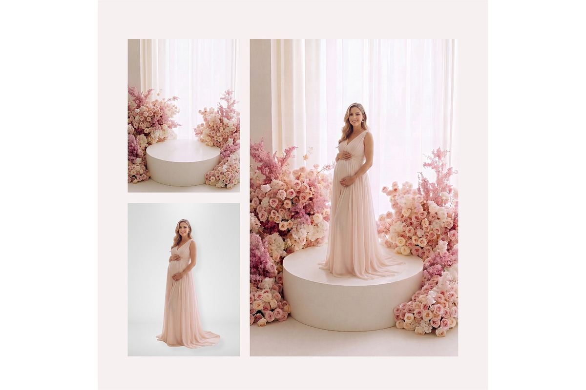 White Floral Podium Digital Backdrop, a Background Graphic by Business Chic (Photo 4 of 6)