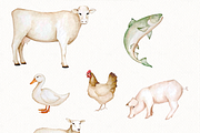 Watercolor Menu Graphics, an Animal Illustration by Blushed Design by Katrina (Thumbnail 2 of 2)
