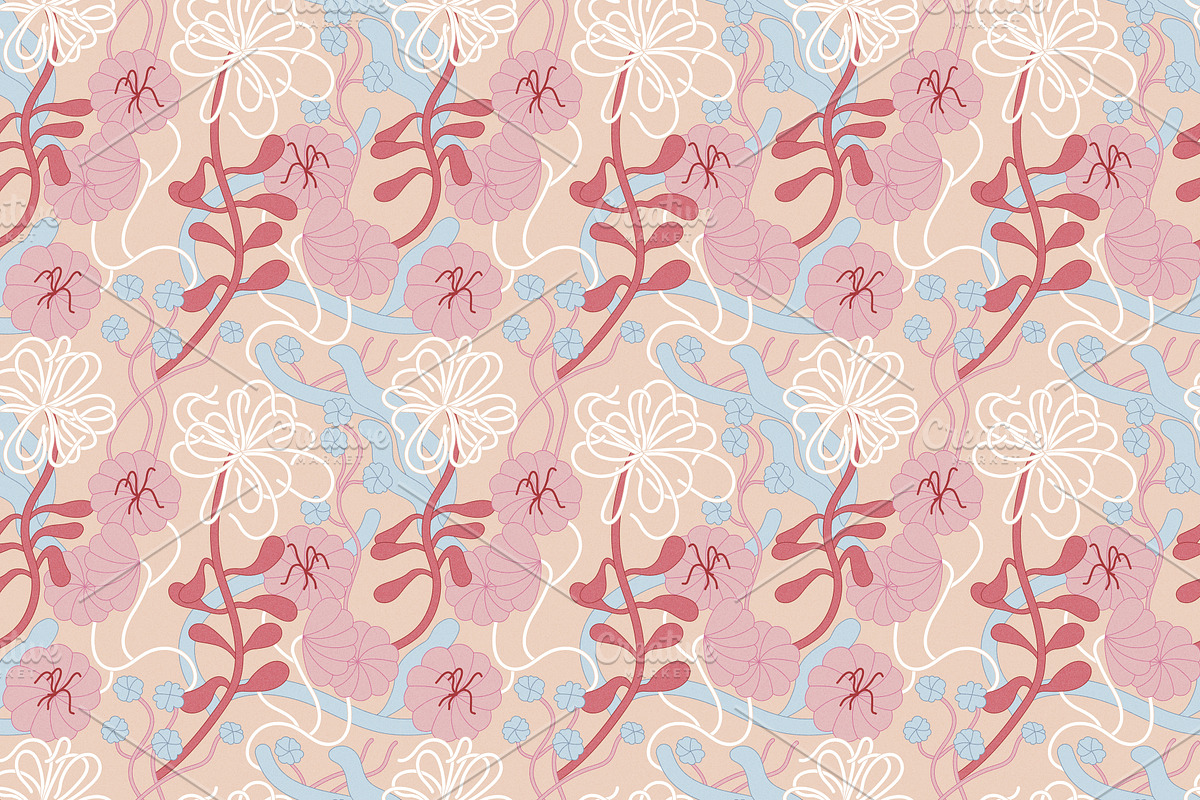Floral Blossom. Seamless patterns, a Pattern Graphic by oxygen_8 (Photo 6 of 8)