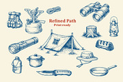 Hand Drawn Bushcraft Elements, an Object Graphic by e-artdesign (Thumbnail 2 of 3)