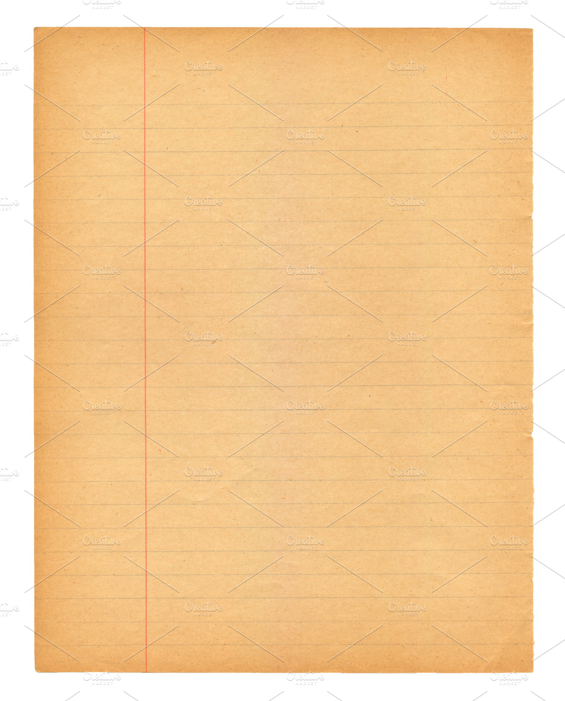 Lined vintage notebook paper isolated on white, a Background Photo by GoodGoods
