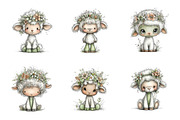 Whimsical spring lamb clipart, an Illustration by SinaCreation (Thumbnail 3 of 11)