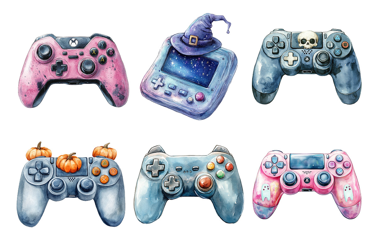 Halloween Gaming Controllers Clipart, an Illustration by Daily.Designs (Photo 5 of 5)