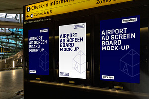 Airport Ad Screen Board Mock-Ups