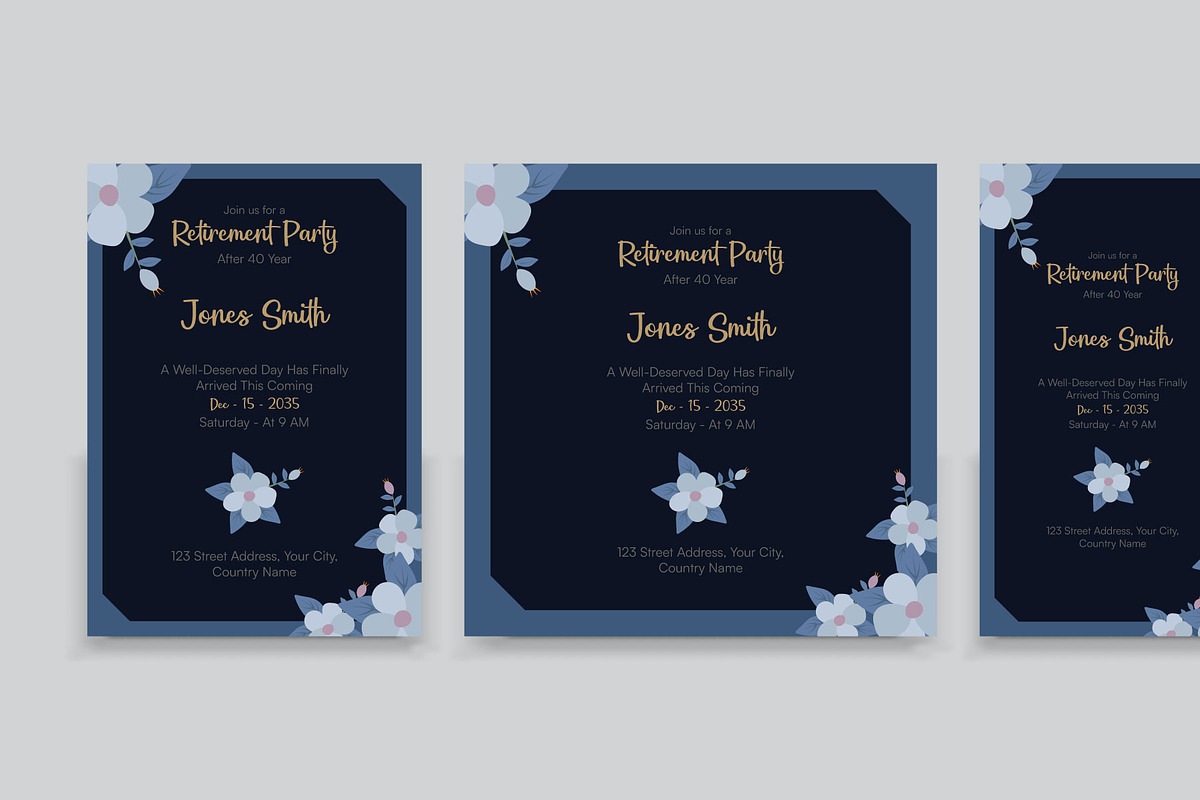 Set of retirement party invitation, a Flyer Template by Kazi Hossain