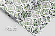 Lime Mandala Feather Damask on Black, a Pattern Graphic by SirenaArt (Thumbnail 6 of 10)
