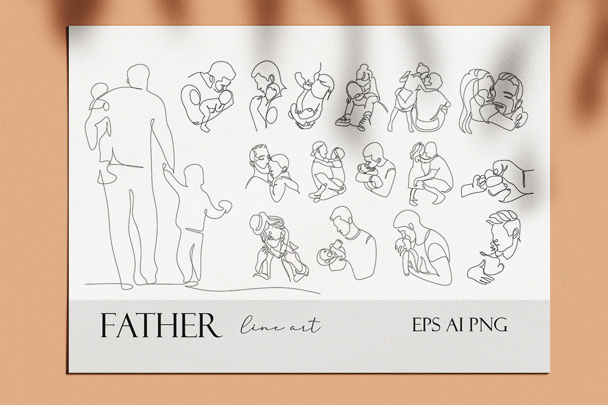 FATHER line art, a Person Illustration by velychko.ua (Photo 2 of 7)