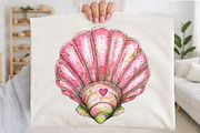Pink Girly Summer Seashell Clipart, an Illustration by designcity5 (Thumbnail 3 of 5)