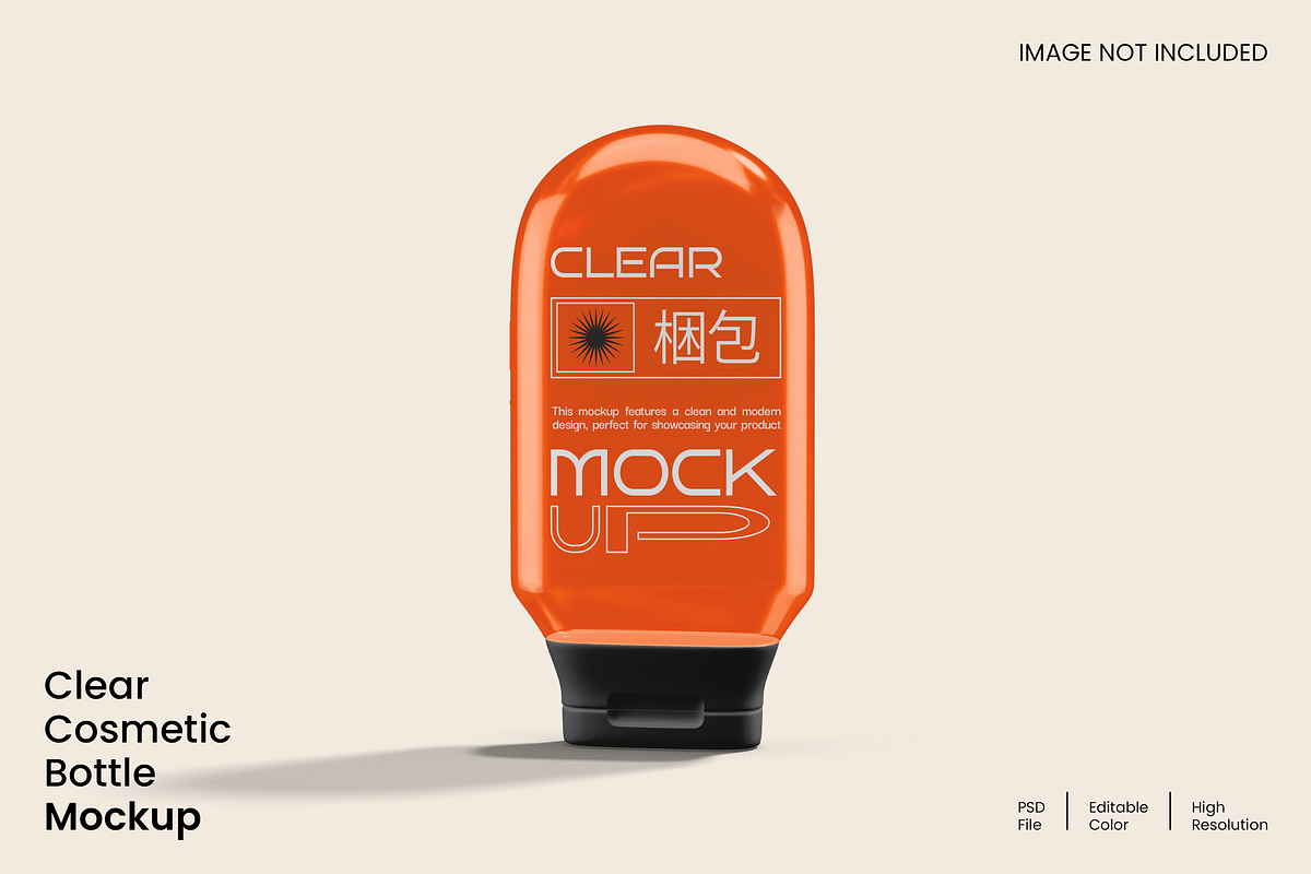 Clear Cosmetic Bottle Mockup, a Packaging Mockup by Unerispace