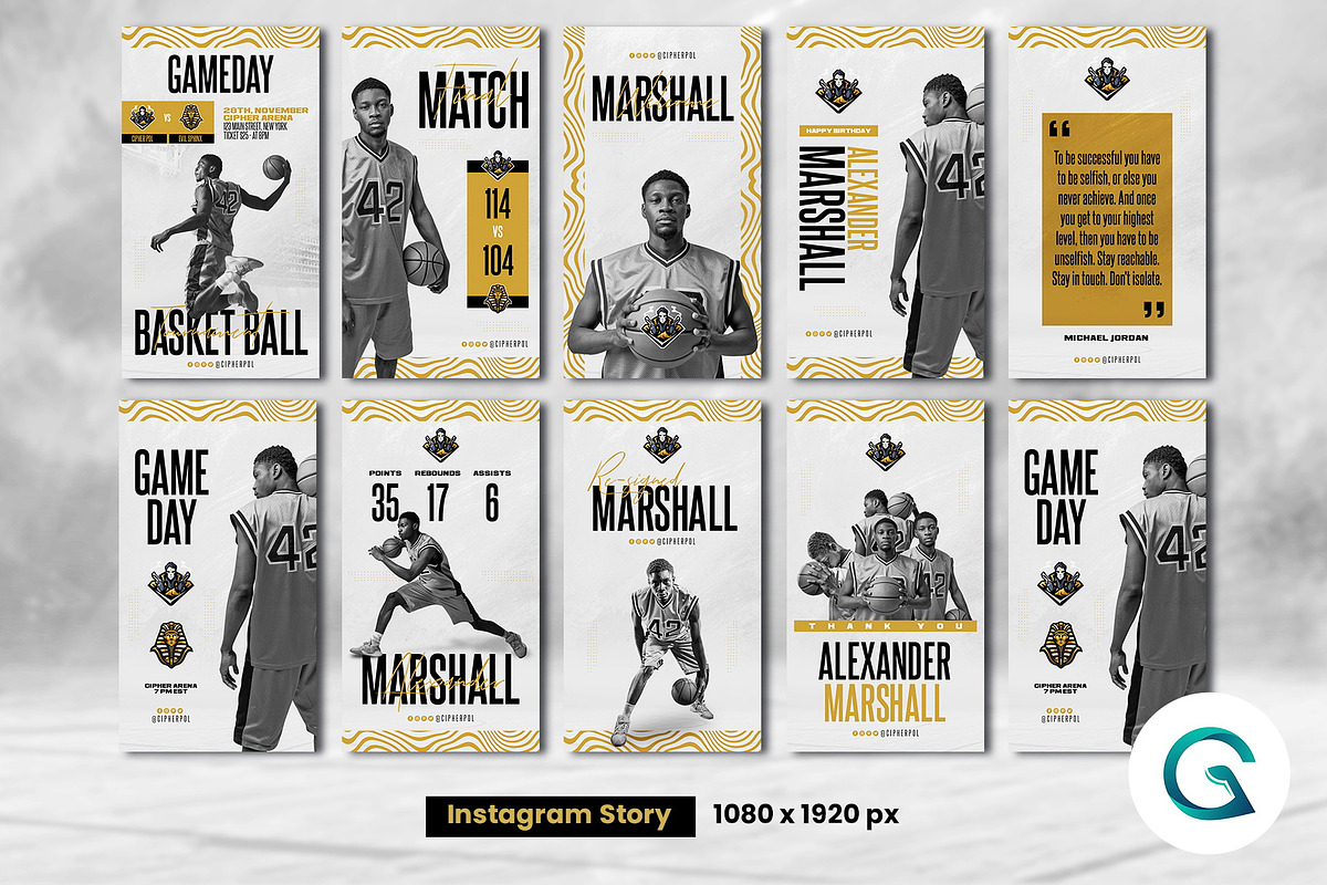 Basketball Social Media Template, a Social Media Template by Geelator Studio (Photo 3 of 5)
