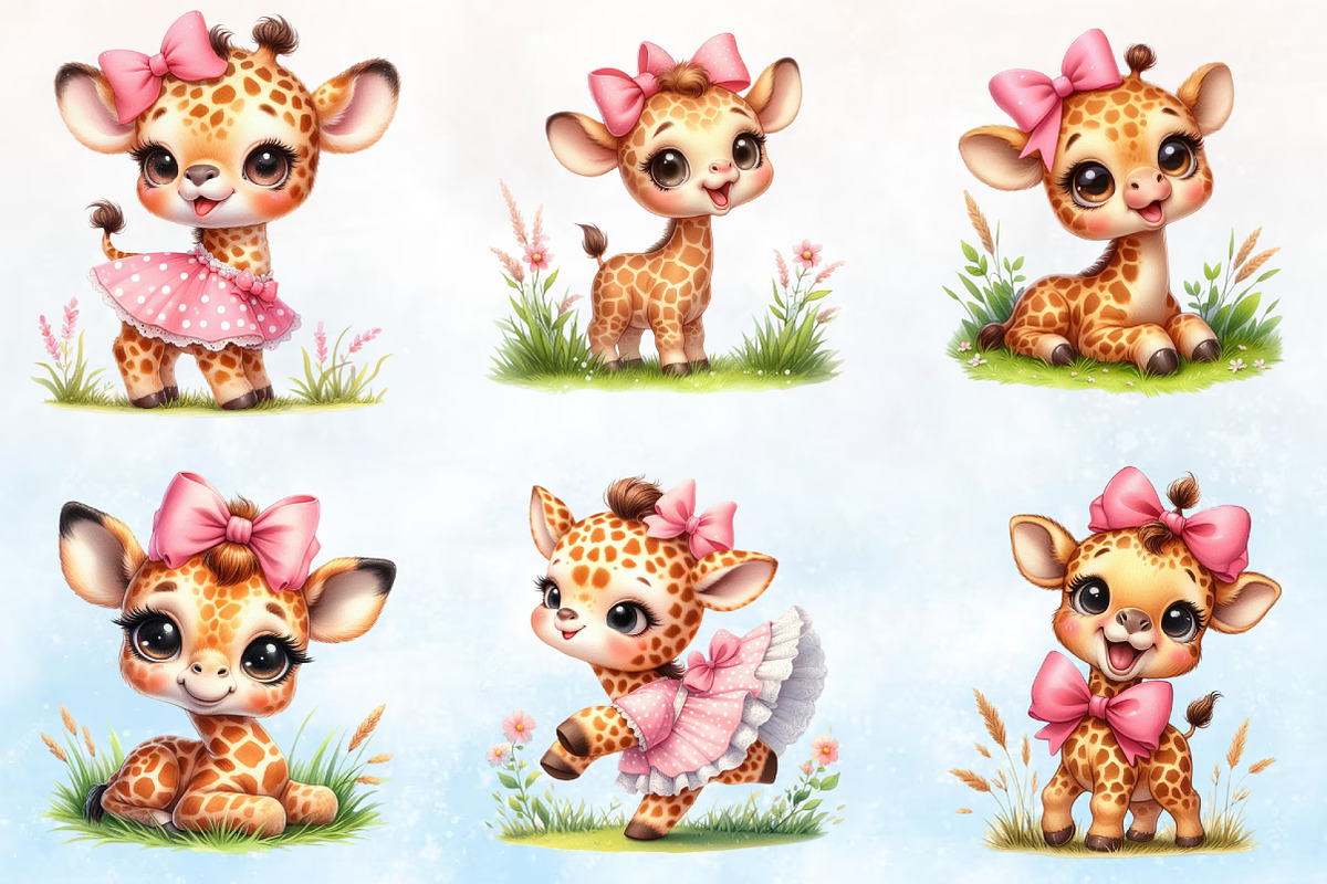 Adorable Baby Giraffe with Pin, a Seasonal Illustration by Rose Art (Photo 2 of 7)