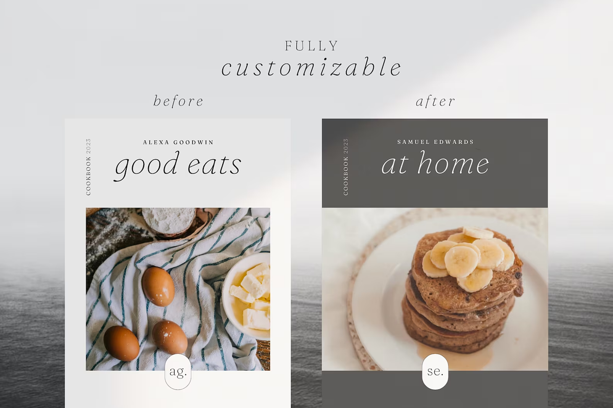 Minimal Cookbook Template Canva, a Marketing Template by frommakertomaker (Photo 7 of 9)