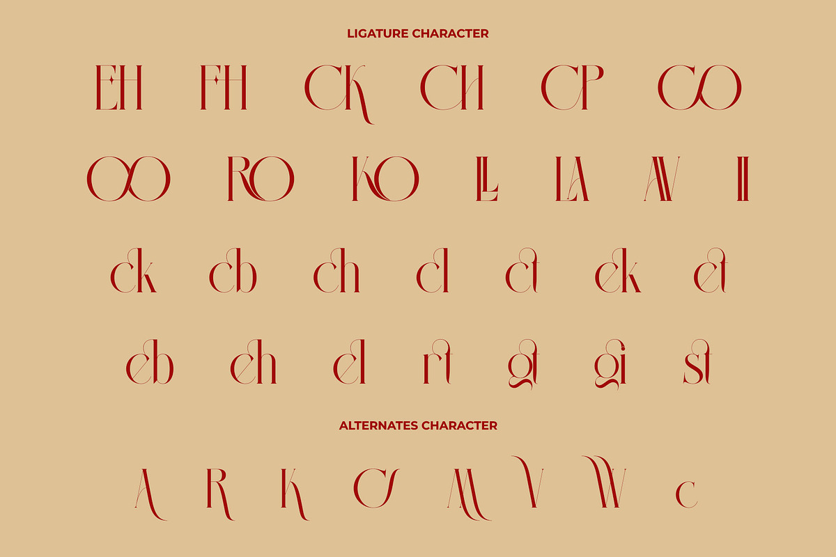 Qagiste Elegant Ligature Serif, a Serif Font by Alfinart (Photo 9 of 10)