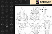 120 Procreate Halloween Anime Stamps, a Brush Add-On by DrawingStoryShop (Thumbnail 3 of 6)