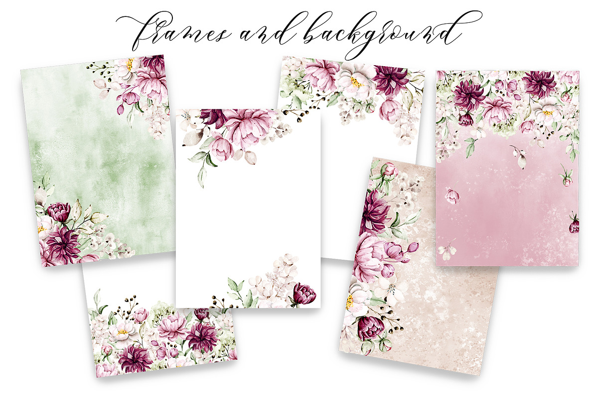 Peonies watercolor set., an Illustration by Larisa Maslova (Photo 7 of 14)
