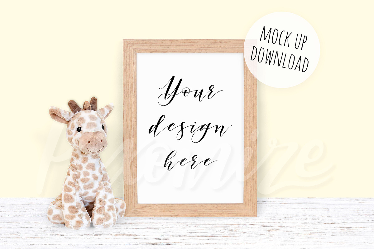 Nursery Wooden Frame Mockup, a Product Mockup by Pixomize (Photo 1 of 2)