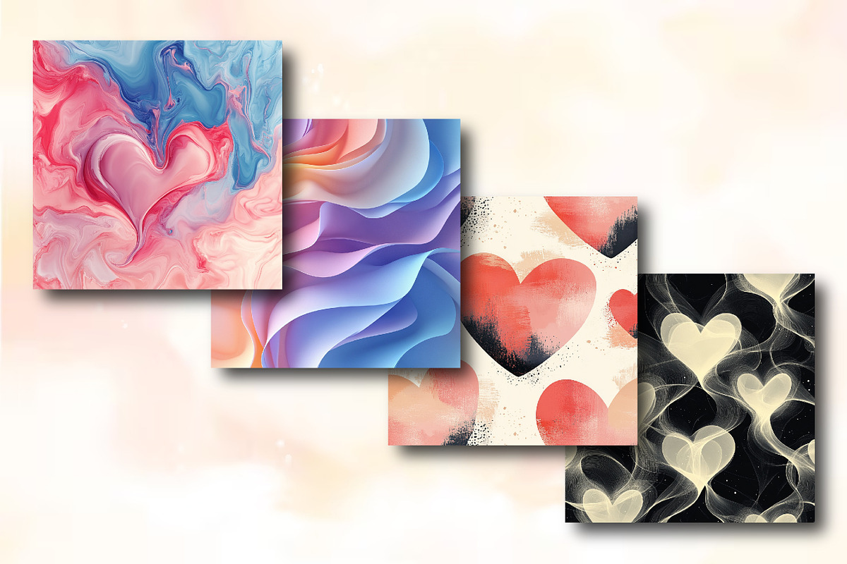 Abstract Love Shapes Pattern Paper, an Illustration by RobertsArt (Photo 4 of 5)