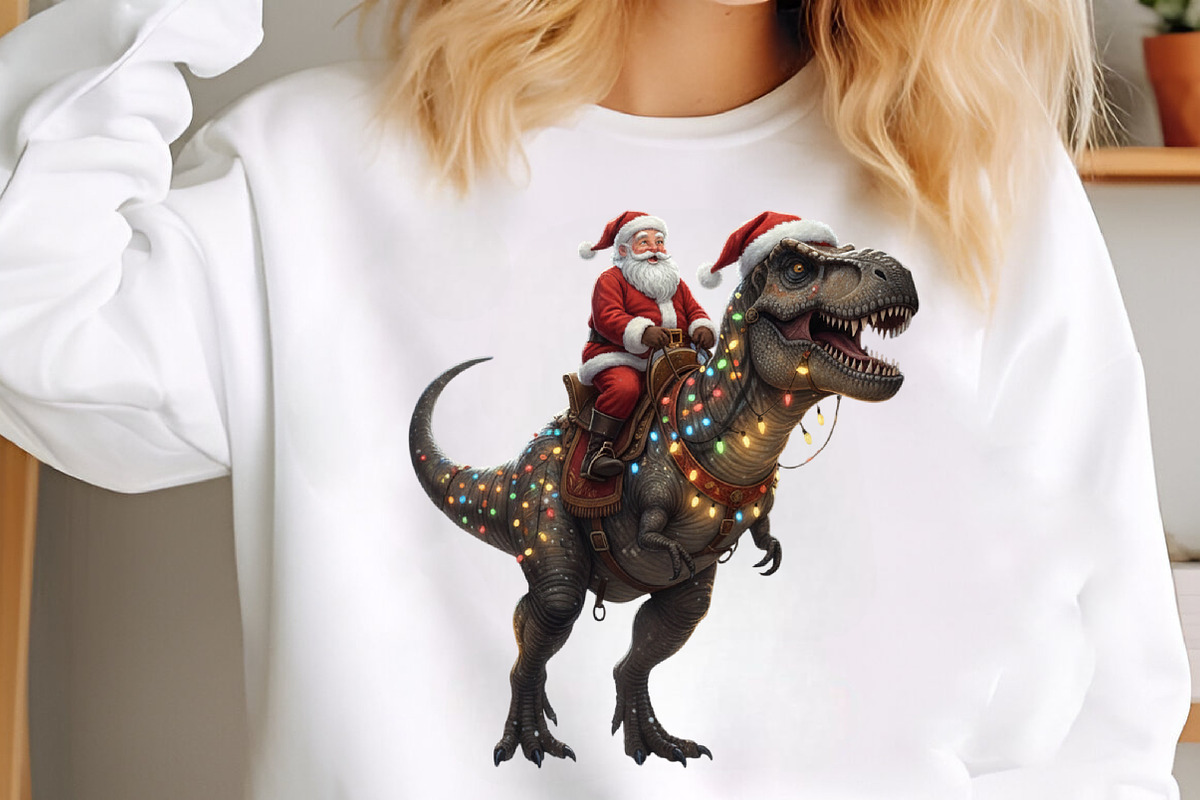 Dinosaur T-Rex Christmas Santa PNG, an Illustration by SinaCreation (Photo 4 of 7)