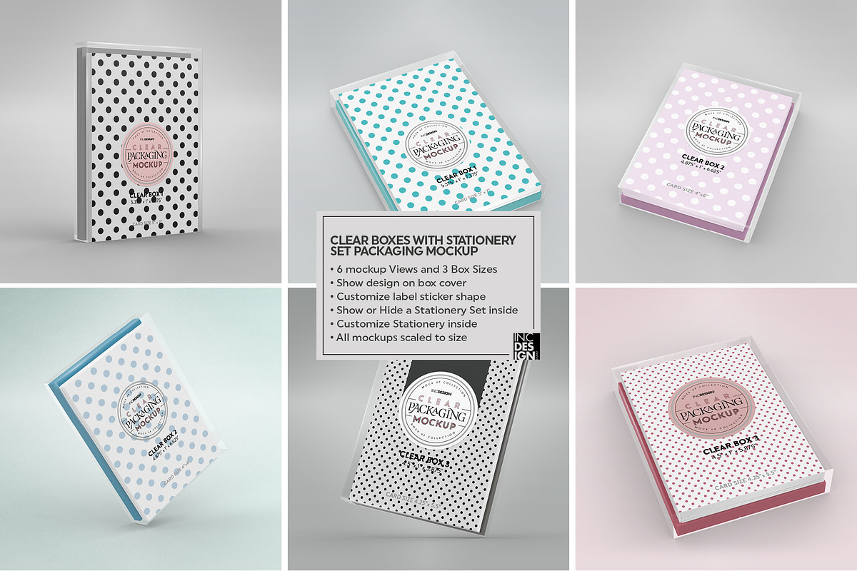 Clear Box Set Packaging Mockup, a Cups & Container Mockup by INCDesign (Photo 20 of 21)