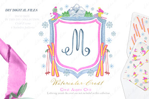 Watercolor Crest Aspen Chic Crest, a Graphic by LABFcreations
