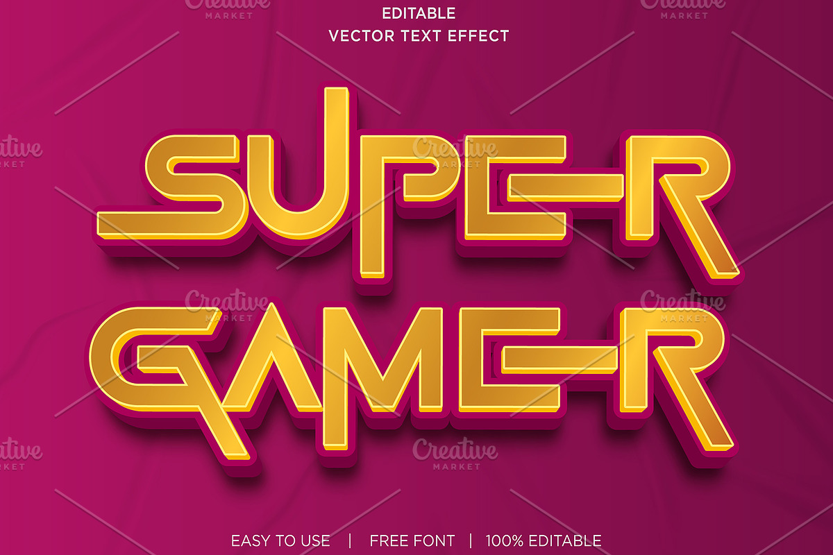Gamer Luxury 3d Editable Text Effect, a Layer Style Add-On by bdrobin (Photo 1 of 2)