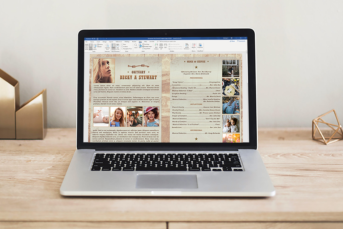 Cowgirl Tabloid Funeral Program, a Brochure Template by Four C Graphic (Photo 9 of 10)