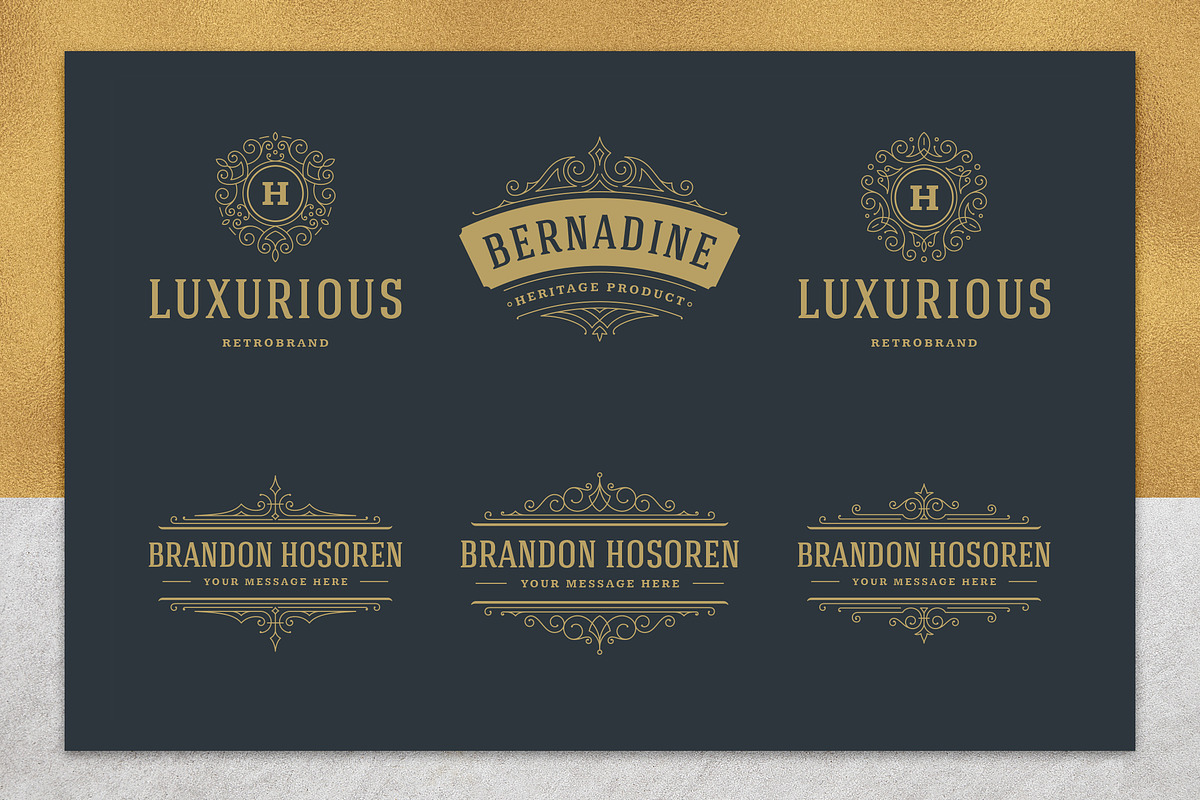 36 Luxury Ornament Logos, a Branding & Logo Template by Vasya Kobelev