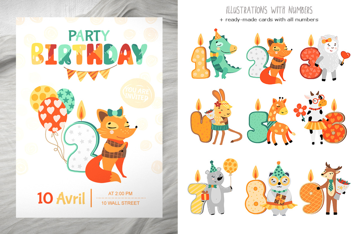 Happy Birthday. Kids illustrations., an Animal Illustration by Luba Vega (Photo 14 of 20)