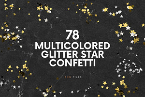 78 Colorful Glitter Star Confetti