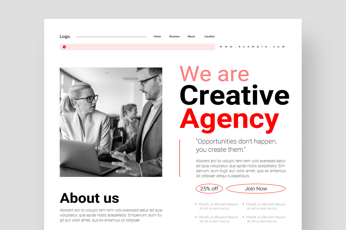 Agency Landing Page, an UI Kit Template by CreativeShaper (Photo 2 of 6)