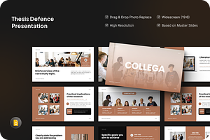 Collega Thesis Defence Google Slide, a Presentation Template by SquidPixey