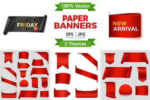 Blank and Sale Paper Banners, a Decorative Illustration by TAlex