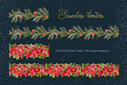 Christmas Poinsettia Floral Clipart, an Illustration by Julia M. Watercolor (Thumbnail 11 of 11)