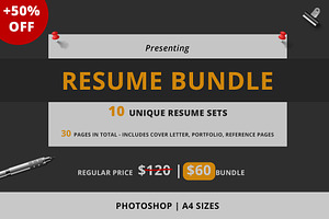 Resume Template Bundle - Vol 04, a Resume Template by Nina Shaw
