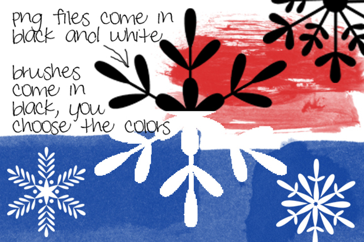 Snowflakes Clipart/ Brushes/Stamps, an Illustration by Colors on Paper (Photo 2 of 2)