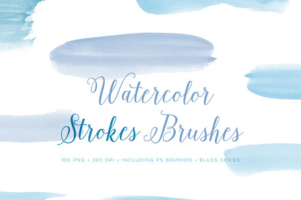 Watercolor blobs PS Brushes Set preview 3