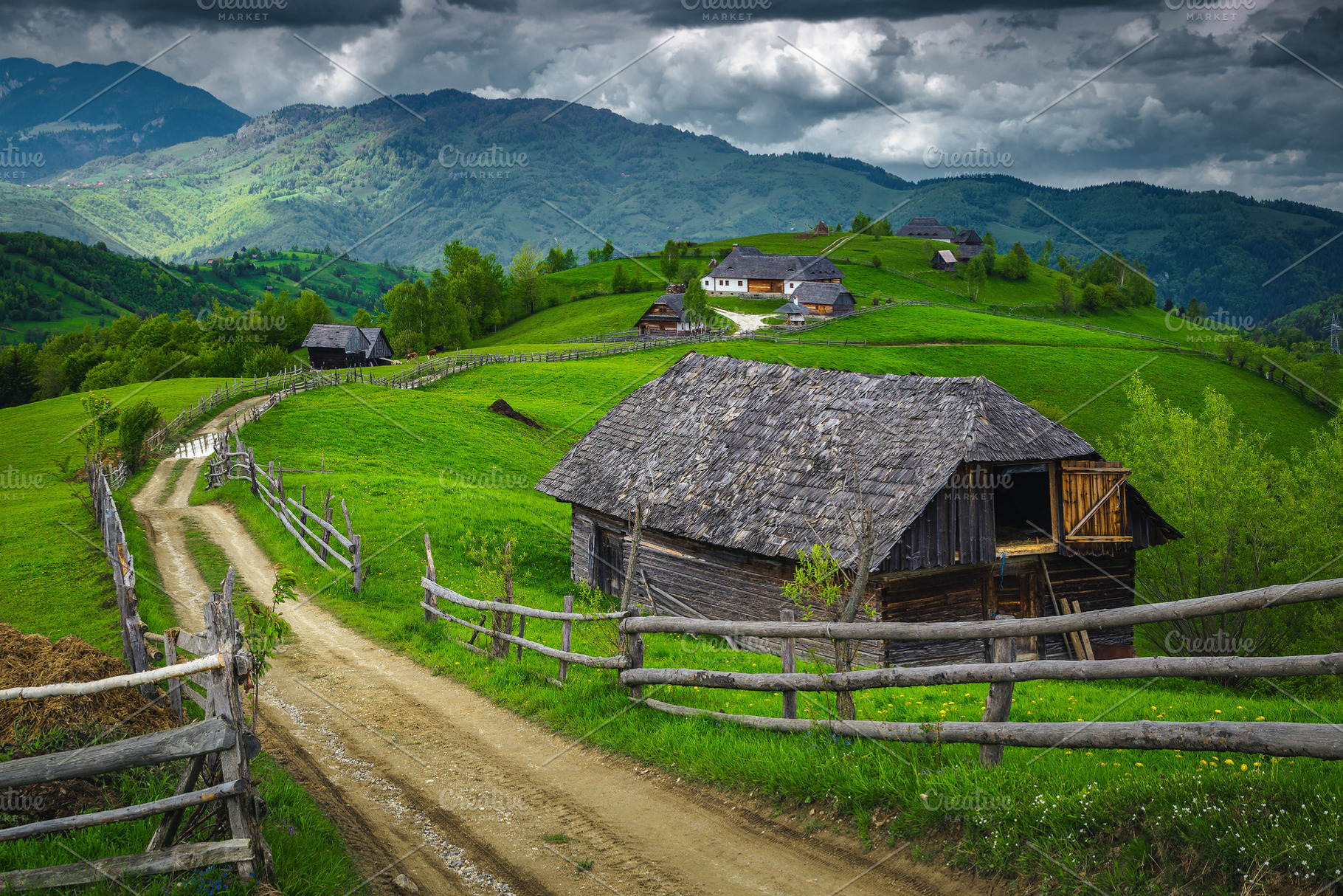 Great rural landscape with gardens, an Architecture Photo by Alpine Dreams