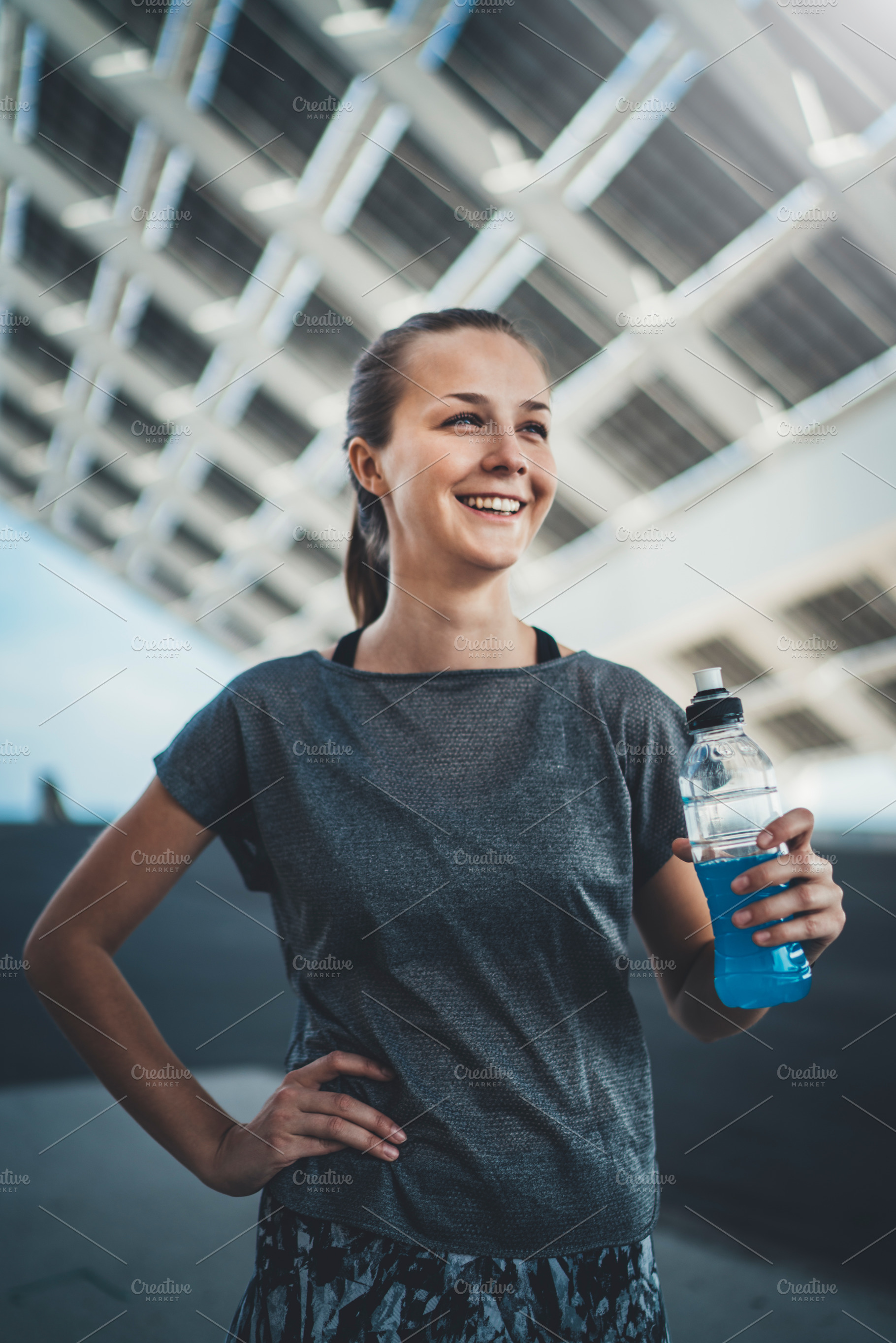 Happy smiling girl resting after run, a Sports & Recreation Photo by ImYanis