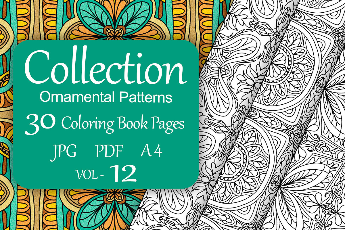 Patterns for coloring PDF,JPG vol-12, a Brochure Template by dnapslvsk (Photo 1 of 6)