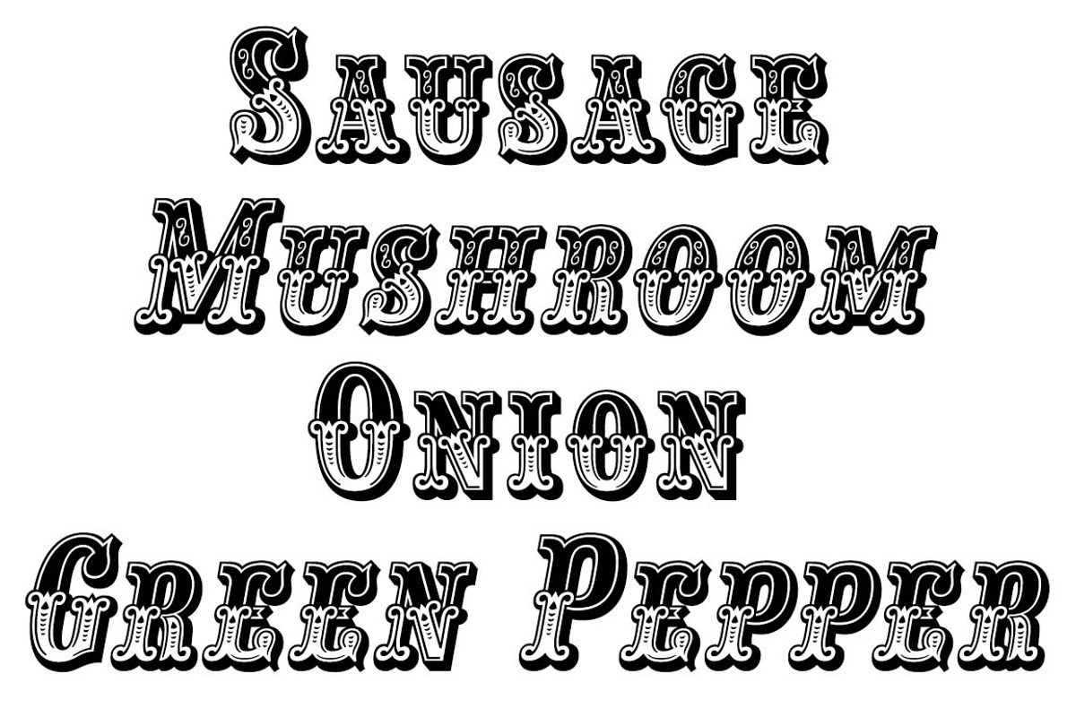 Pizza Complete Set, a Font by FontMesa (Photo 5 of 5)